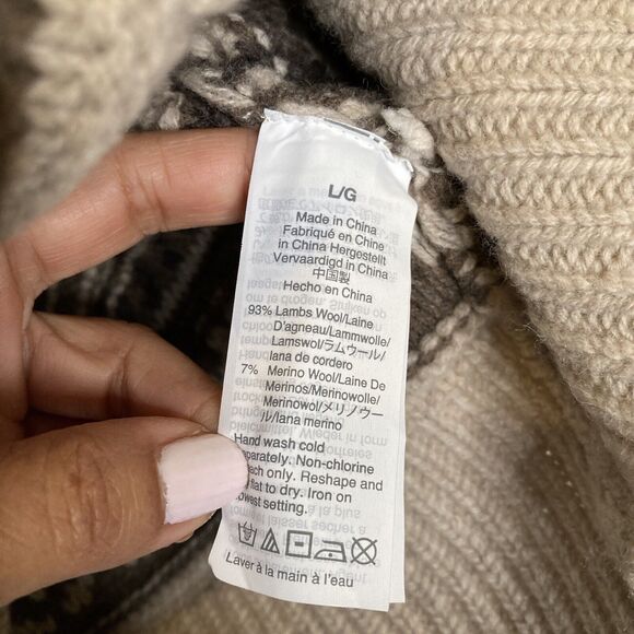 J.Crew Lambswool Fair Isle Crew Neck Sweated Beige Men's Sweater Size Large NWT - Picture 9 of 11